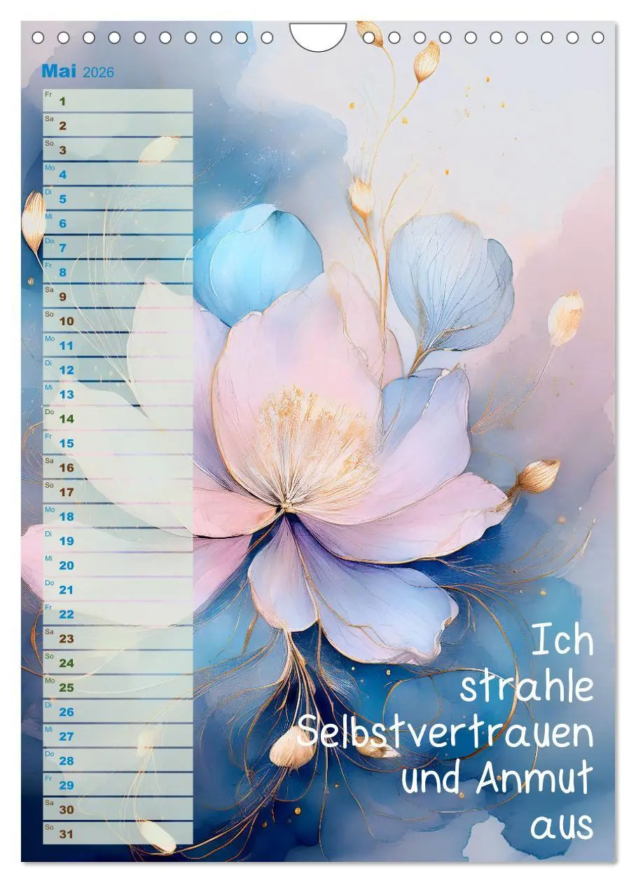 Bild: 9783516248913 | Der feminine Affirmationskalender (Wandkalender 2026 DIN A4 hoch),...