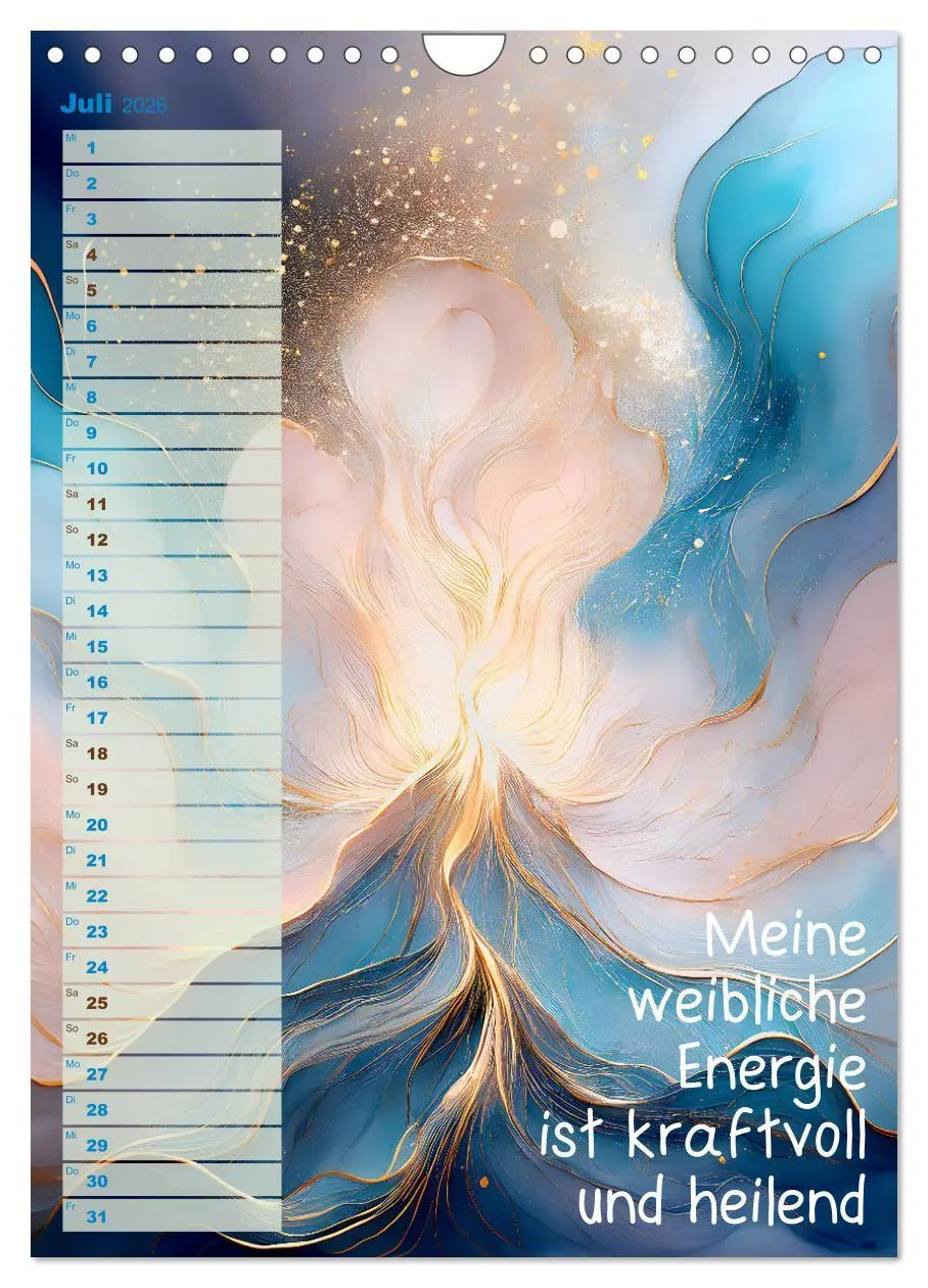 Bild: 9783516248913 | Der feminine Affirmationskalender (Wandkalender 2026 DIN A4 hoch),...