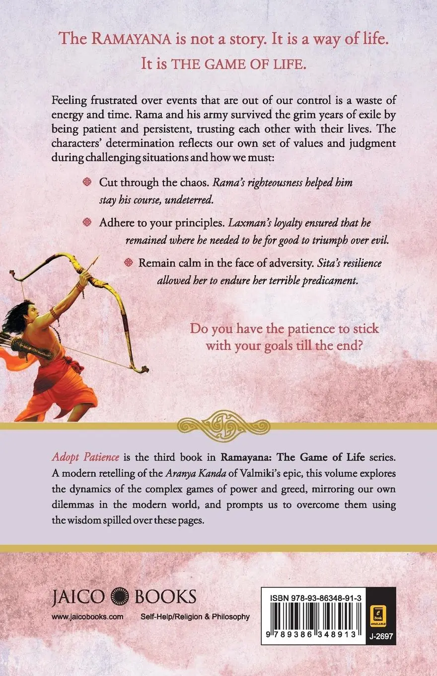 Rückseite: 9789386348913 | Ramayana | The Game of Life - Book 3: Adopt Patience | Shubha Vilas