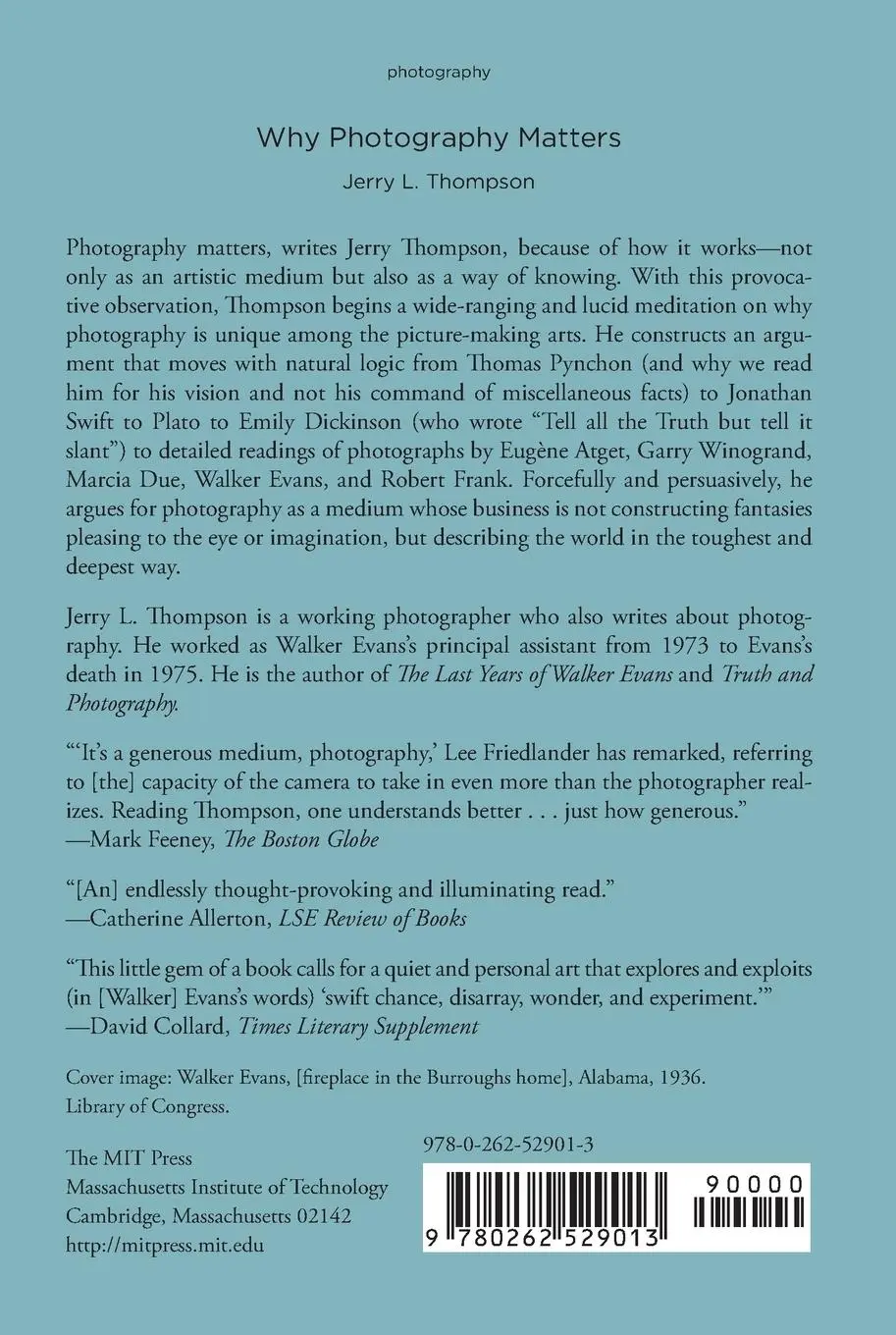 Rückseite: 9780262529013 | Why Photography Matters | Jerry L. Thompson | Taschenbuch | Englisch