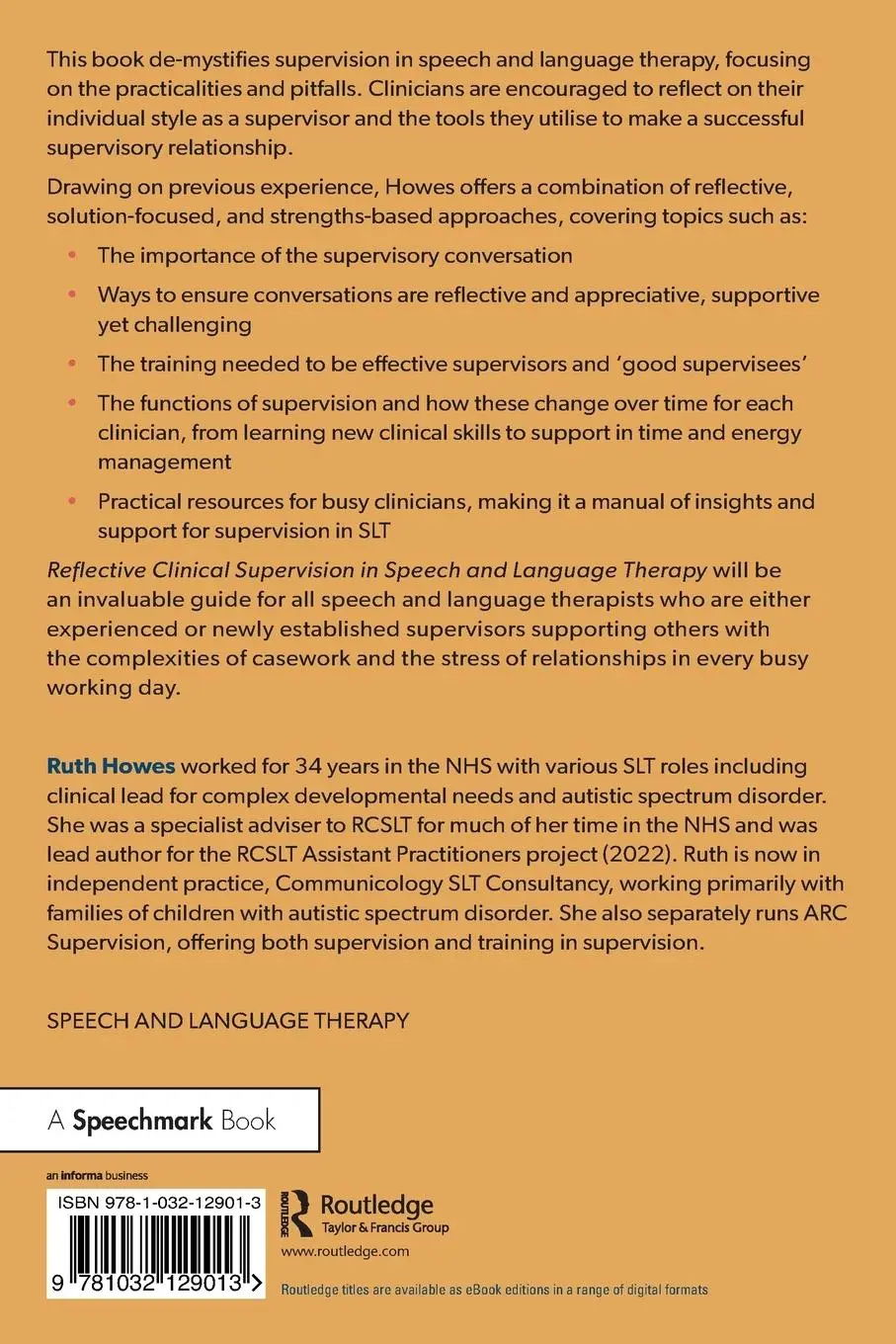 Rückseite: 9781032129013 | Reflective Clinical Supervision in Speech and Language Therapy | Howes
