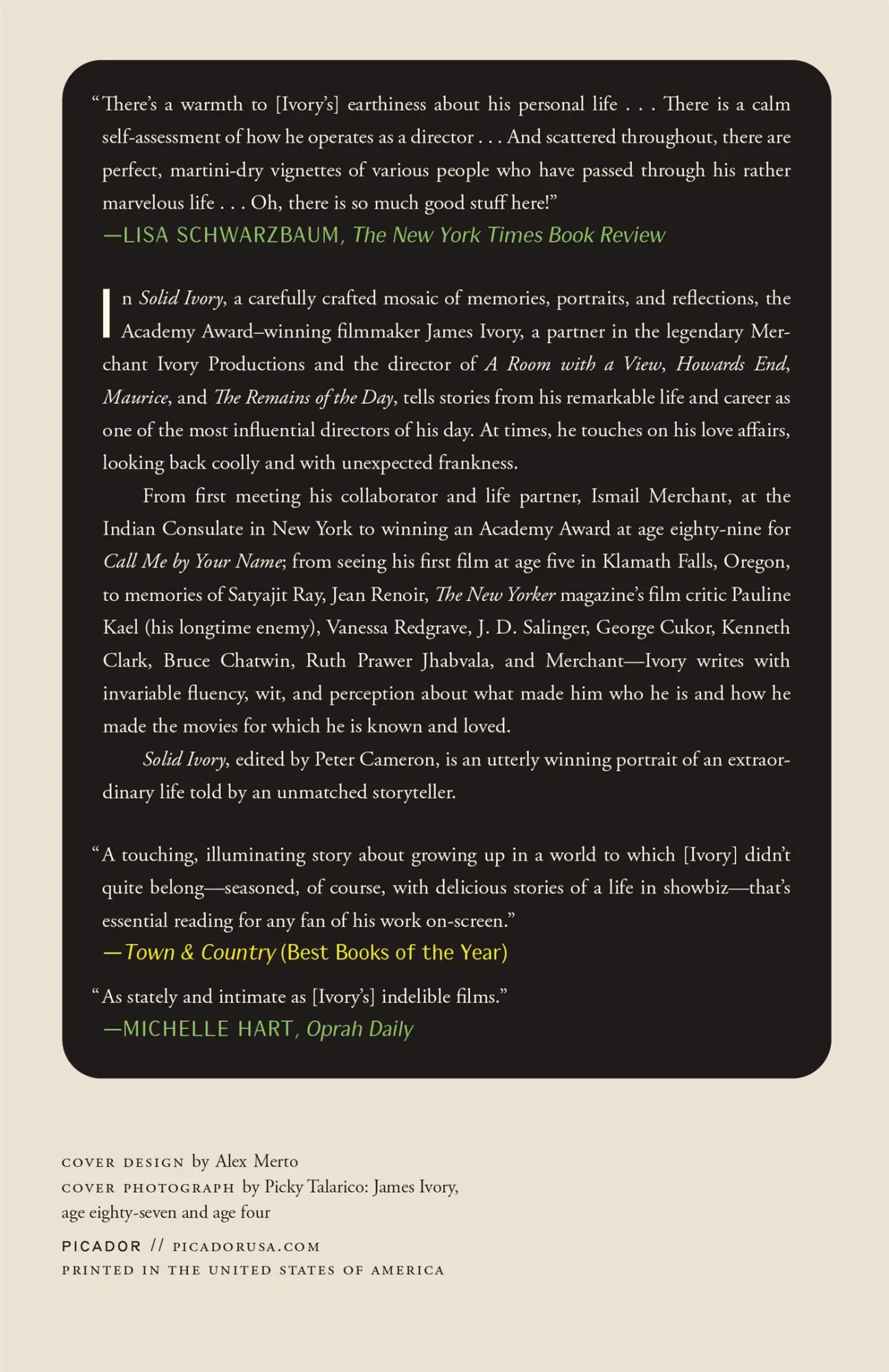 Rückseite: 9781250859013 | Solid Ivory | Memoirs | James Ivory | Taschenbuch | Englisch | 2022