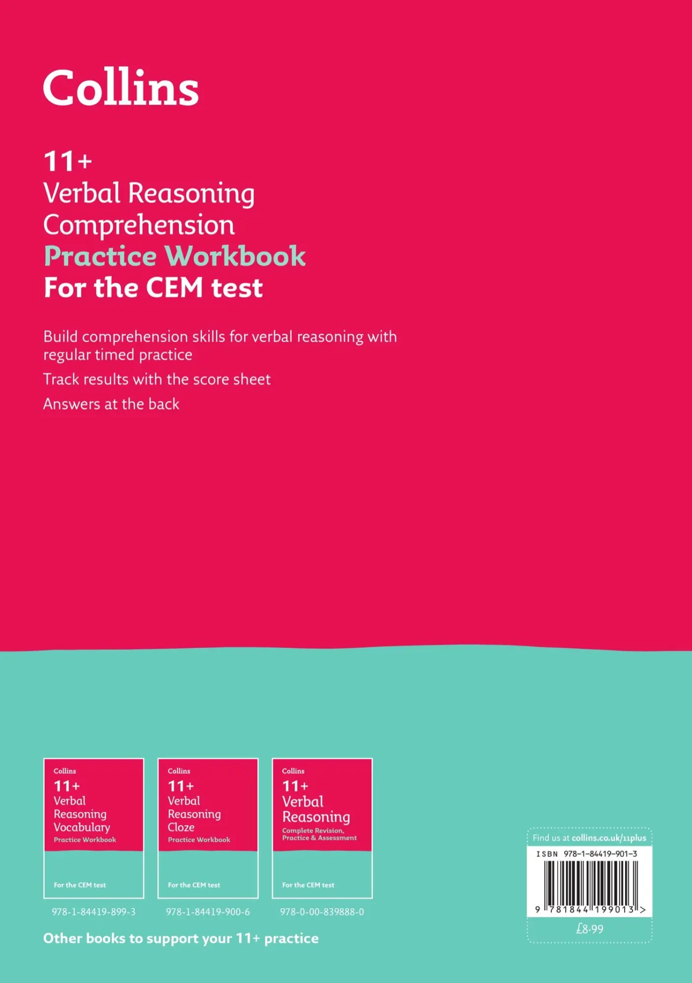 Rückseite: 9781844199013 | 11+ Verbal Reasoning Comprehension Practice Workbook | Collins 11