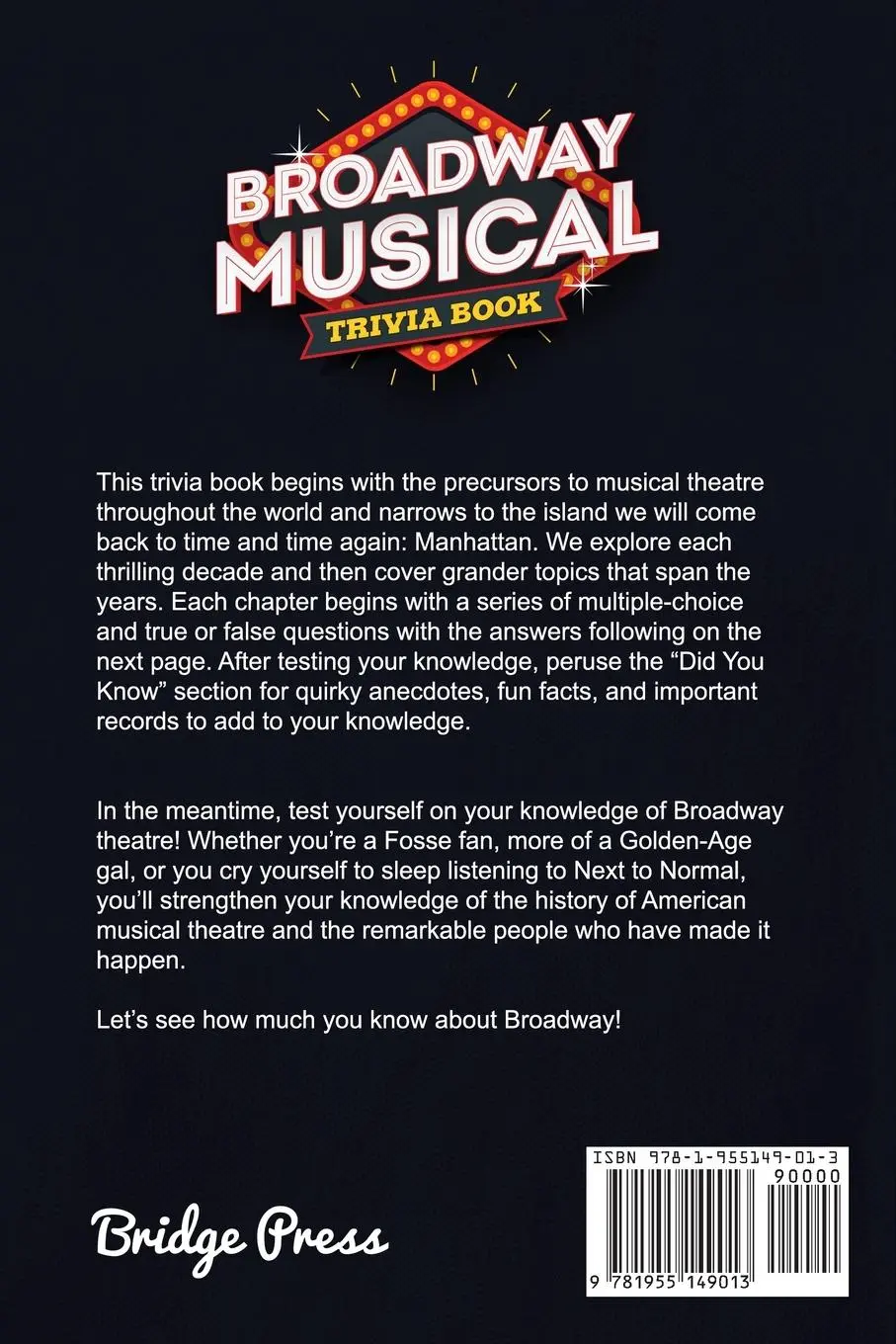 Rückseite: 9781955149013 | Broadway Musical Trivia Book | Katie Sison | Taschenbuch | Englisch