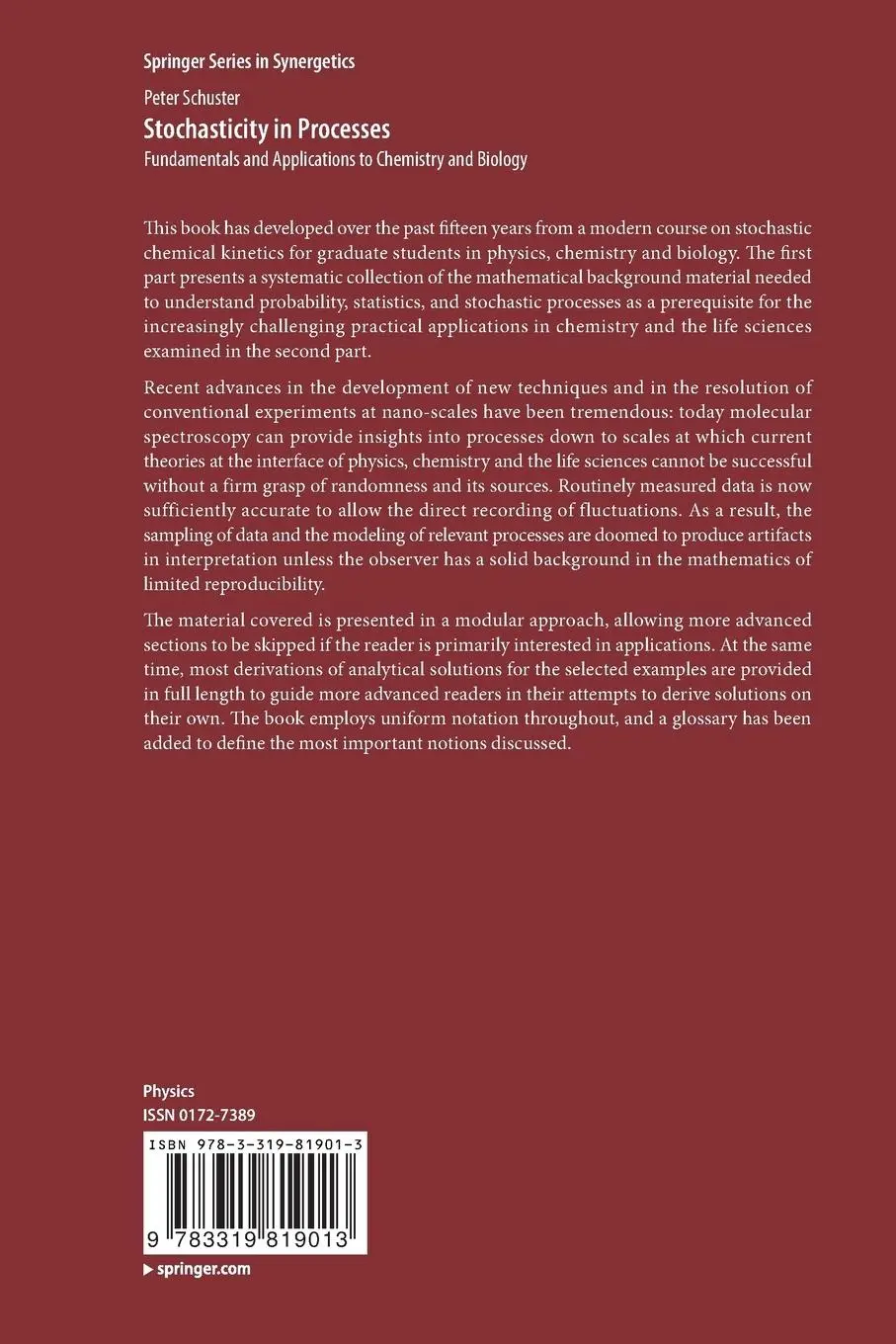Rückseite: 9783319819013 | Stochasticity in Processes | Peter Schuster | Taschenbuch | xvi | 2018