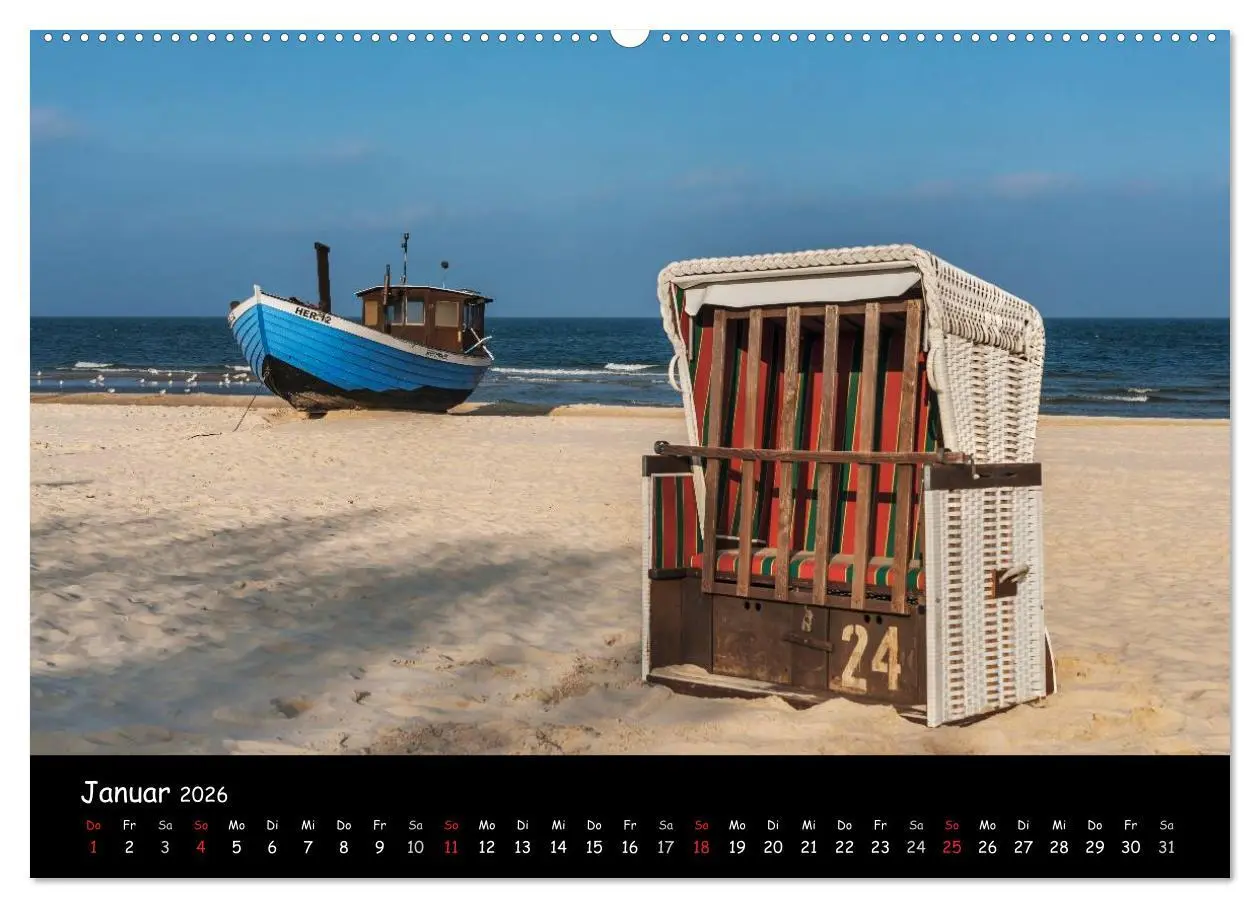 Bild: 9783516139013 | Insel Usedom (Wandkalender 2026 DIN A2 quer), CALVENDO Monatskalender