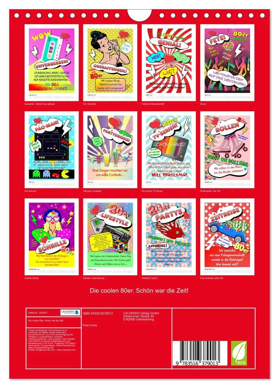 Bild: 9783516379013 | Die coolen 80er. Schön war die Zeit! (Wandkalender 2026 DIN A4...