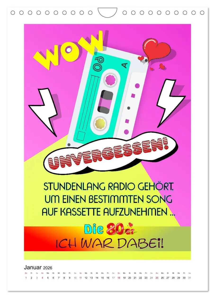 Bild: 9783516379013 | Die coolen 80er. Schön war die Zeit! (Wandkalender 2026 DIN A4...