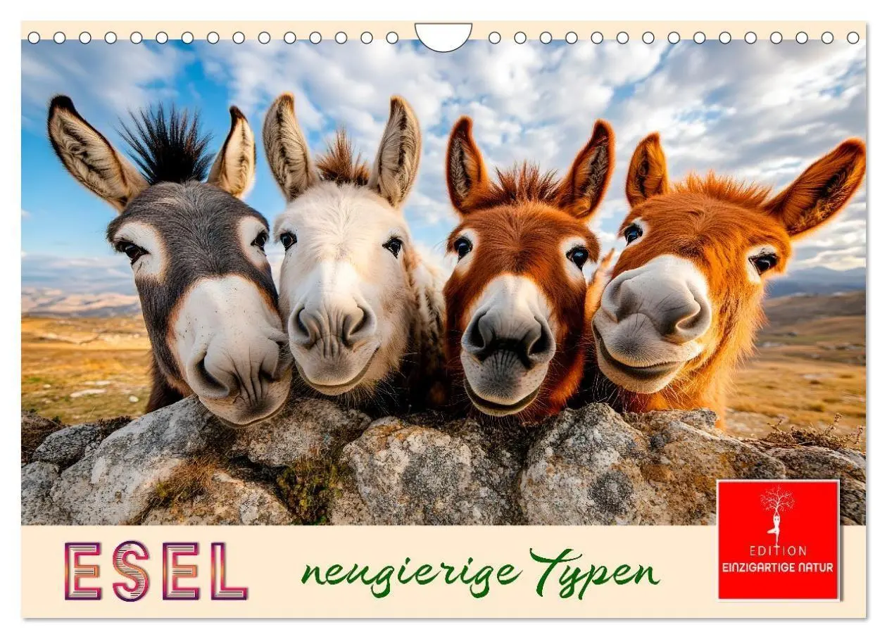 Cover: 9783516759013 | Esel - neugierige Typen (Wandkalender 2027 DIN A4 quer), CALVENDO...
