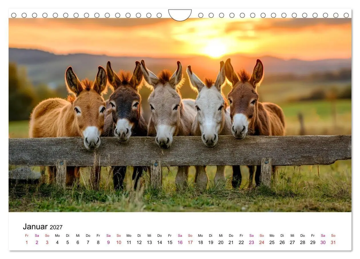 Bild: 9783516759013 | Esel - neugierige Typen (Wandkalender 2027 DIN A4 quer), CALVENDO...