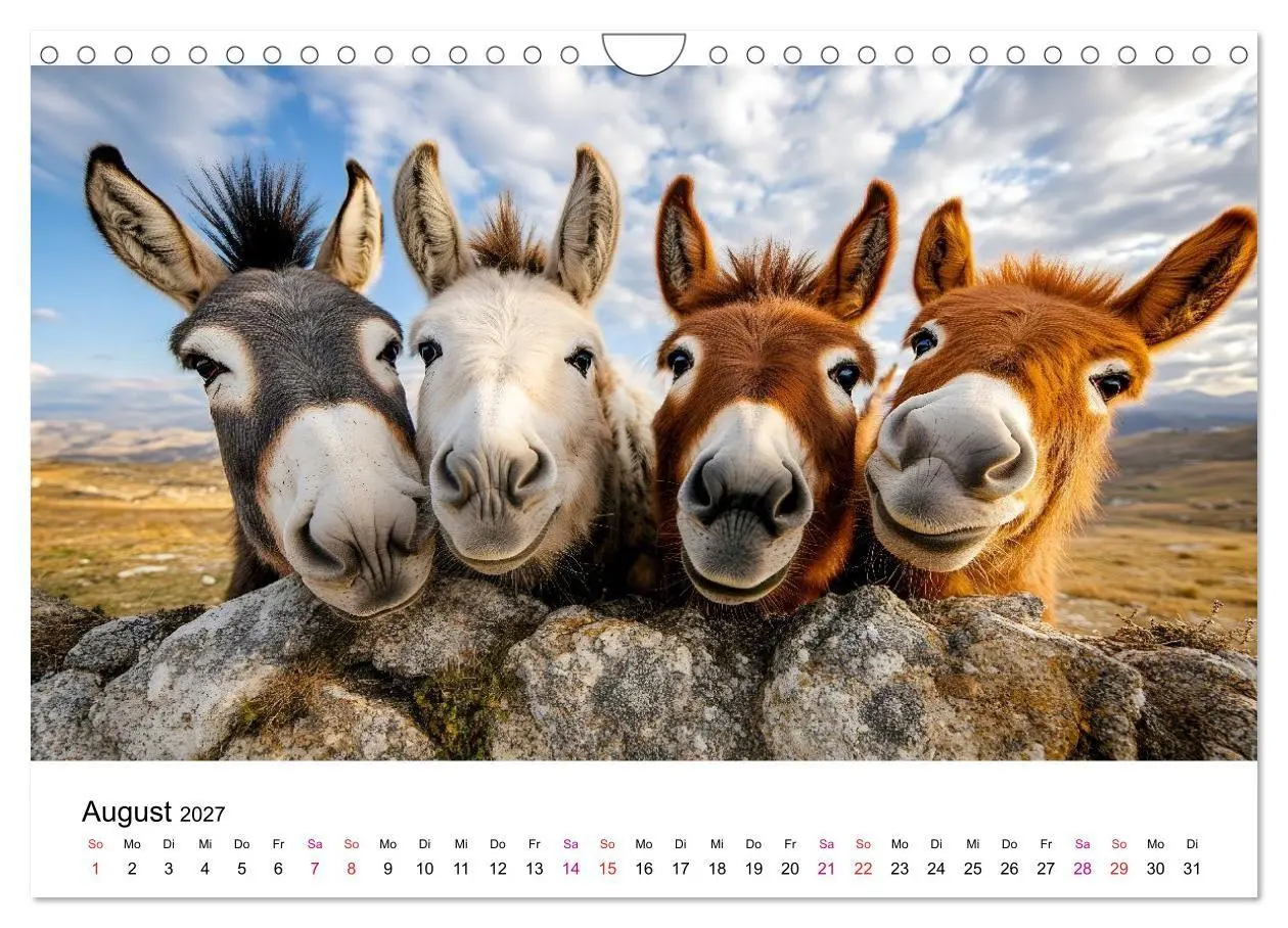 Bild: 9783516759013 | Esel - neugierige Typen (Wandkalender 2027 DIN A4 quer), CALVENDO...