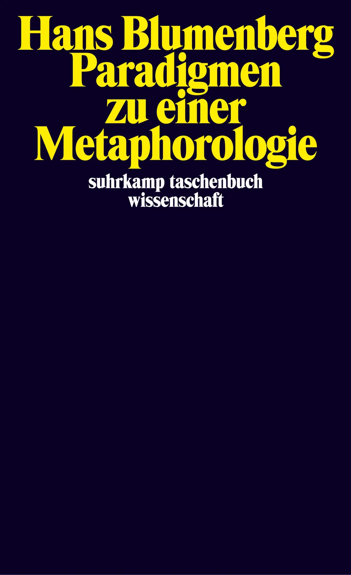 Cover: 9783518289013 | Paradigmen zu einer Metaphorologie | Hans Blumenberg | Taschenbuch