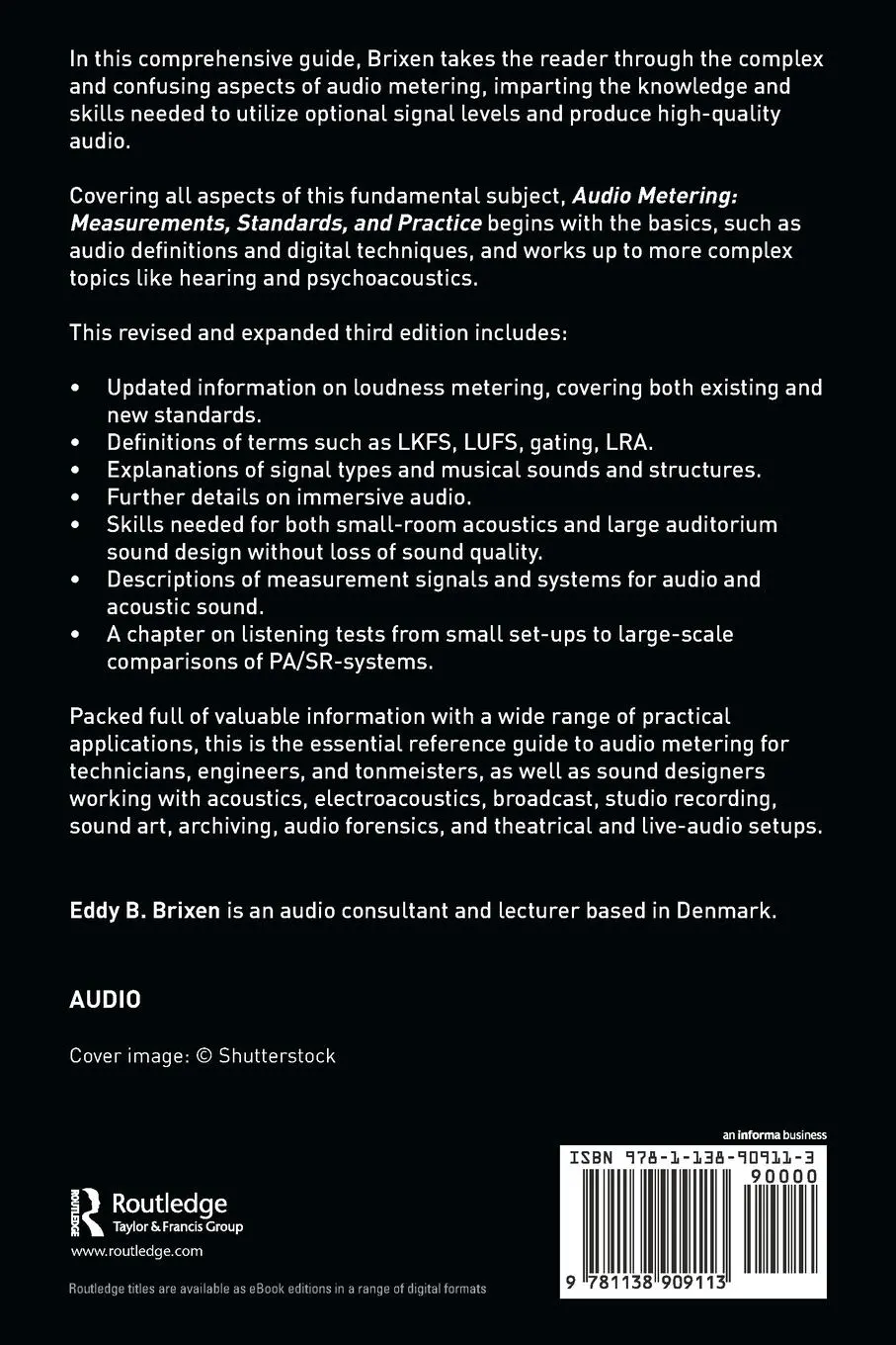Rückseite: 9781138909113 | Audio Metering | Measurements, Standards and Practice | Eddy B. Brixen
