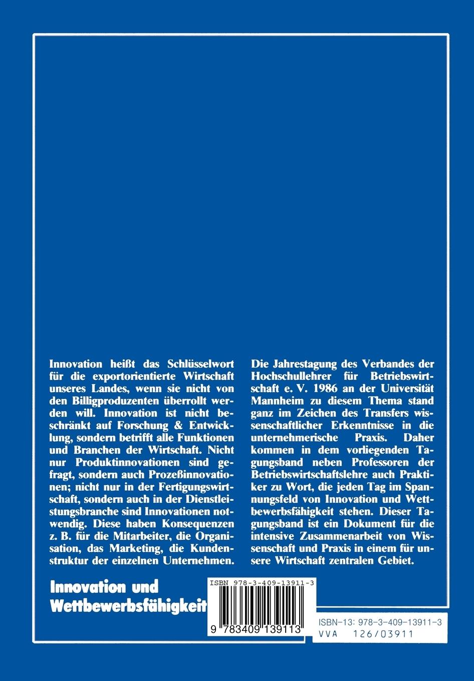 Rückseite: 9783409139113 | Innovation und Wettbewerbsfähigkeit | Erwin Dichtl | Taschenbuch
