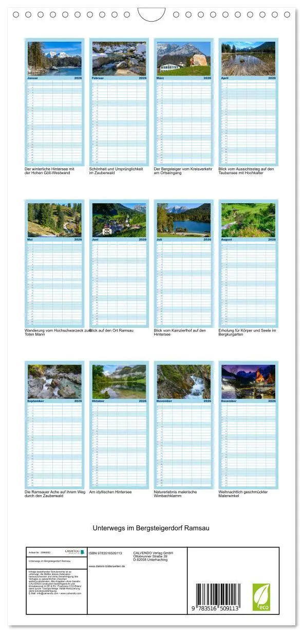 Bild: 9783516509113 | Familienplaner 2026 - Unterwegs im Bergsteigerdorf Ramsau mit 5...