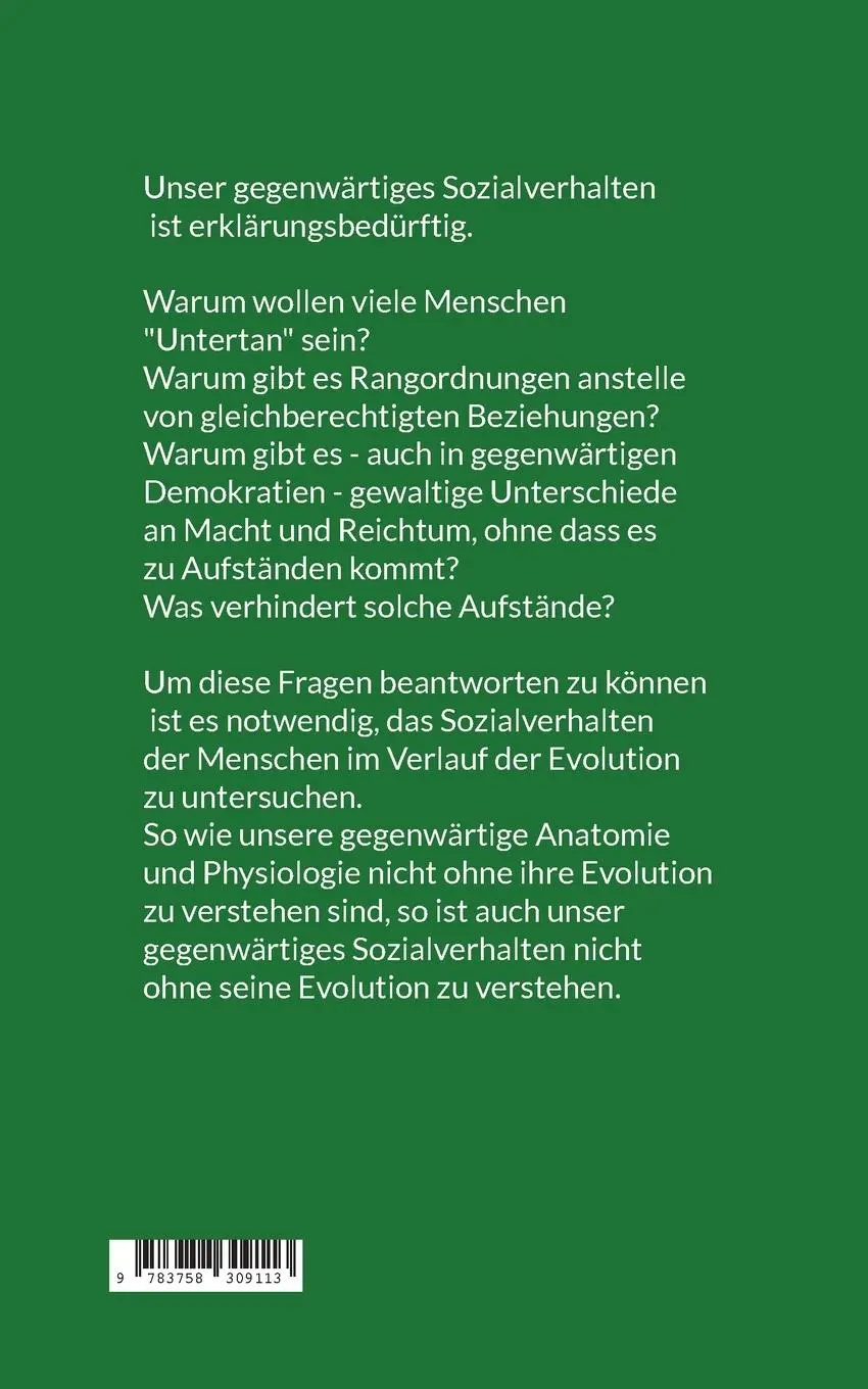 Rückseite: 9783758309113 | Unterordnung und Rebellion | Zur Evolution des Sozialverhaltens | Buch