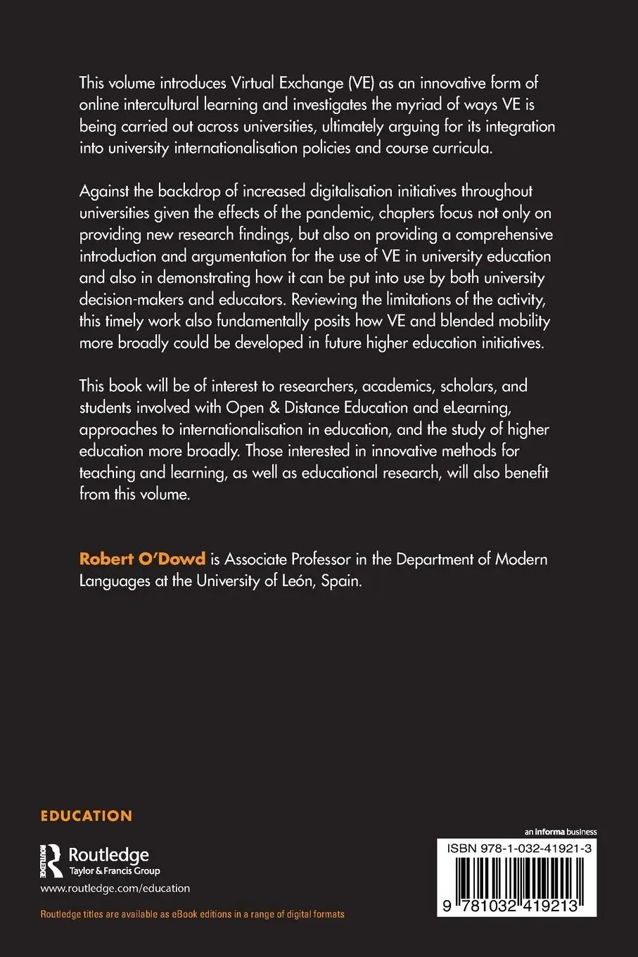 Rückseite: 9781032419213 | Internationalising Higher Education and the Role of Virtual Exchange