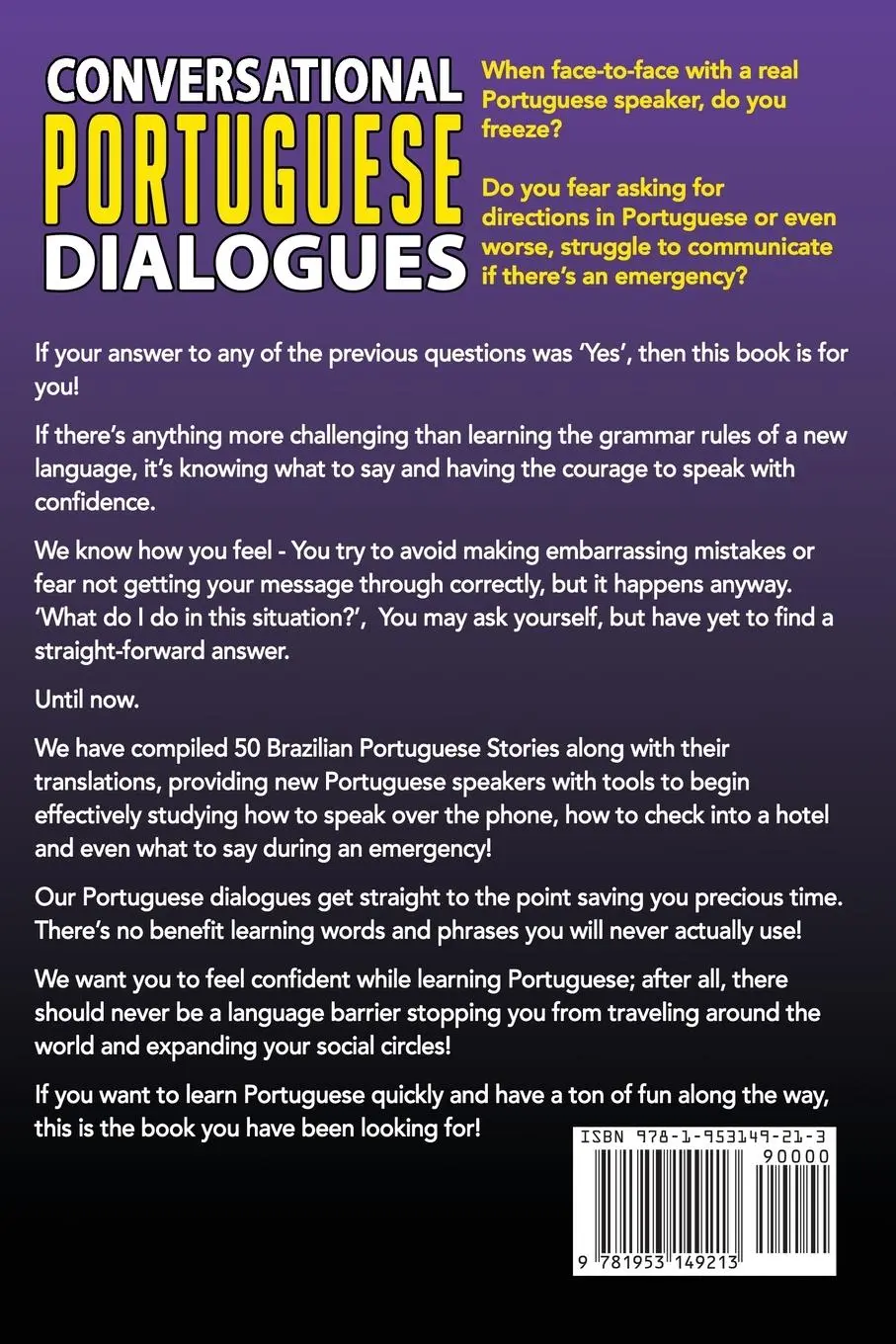 Rückseite: 9781953149213 | Conversational Portuguese Dialogues | Touri Language Learning | Buch