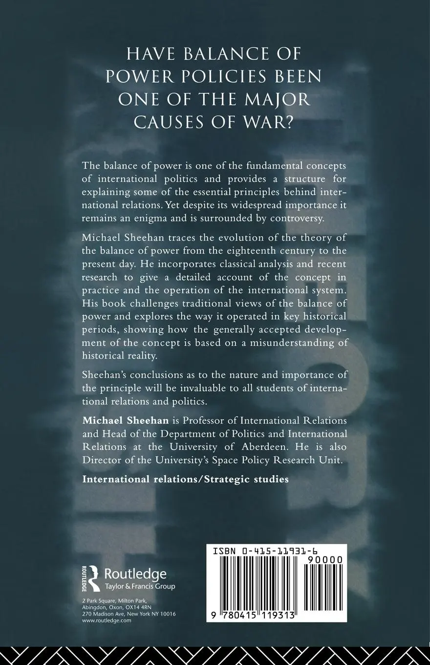 Rückseite: 9780415119313 | The Balance Of Power | History &amp; Theory | Michael Sheehan | Buch