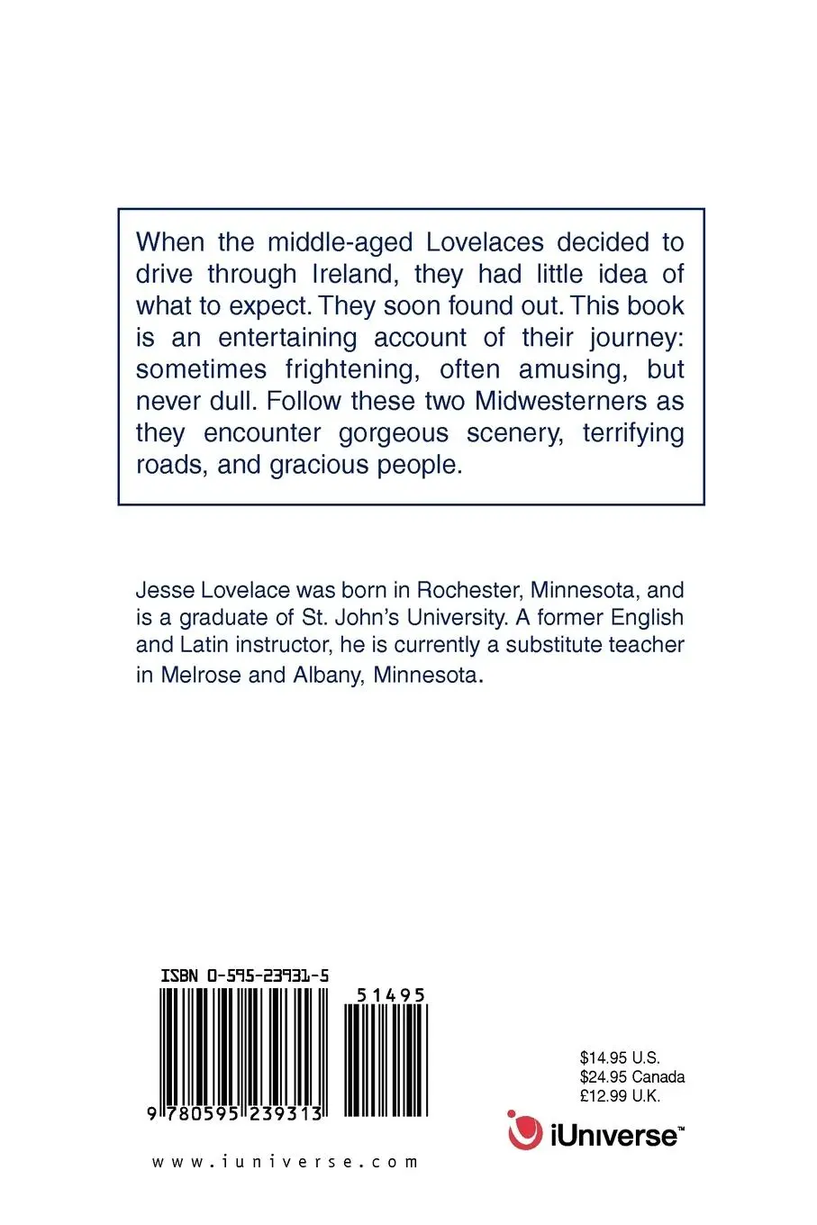 Rückseite: 9780595239313 | Keep to the Left! | Freewheeling through Ireland | Jesse Lovelace