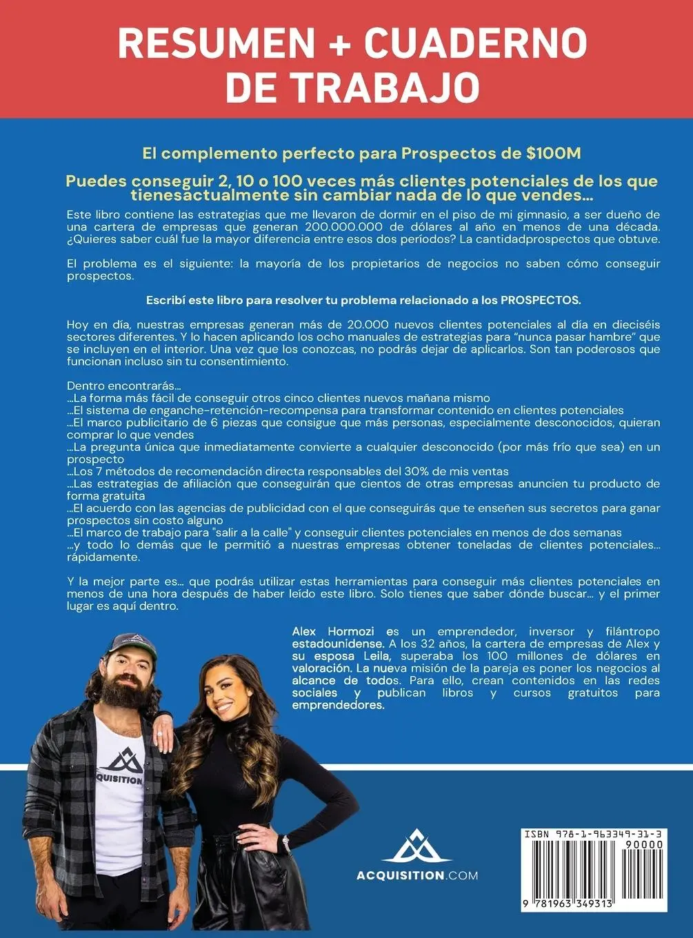 Rückseite: 9781963349313 | Prospectos de $100M Resumen y cuaderno de trabajo | Alex Hormozi