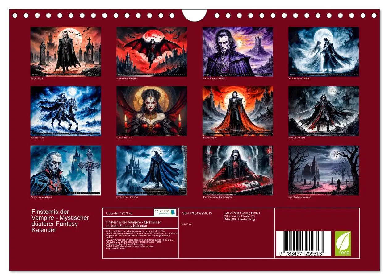Bild: 9783457259313 | Finsternis der Vampire - Mystischer düsterer Fantasy Kalender...
