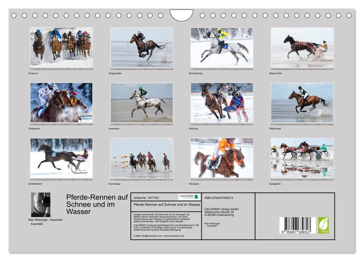 Bild: 9783457639313 | Pferde-Rennen auf Schnee und im Wasser (Wandkalender 2026 DIN A4...