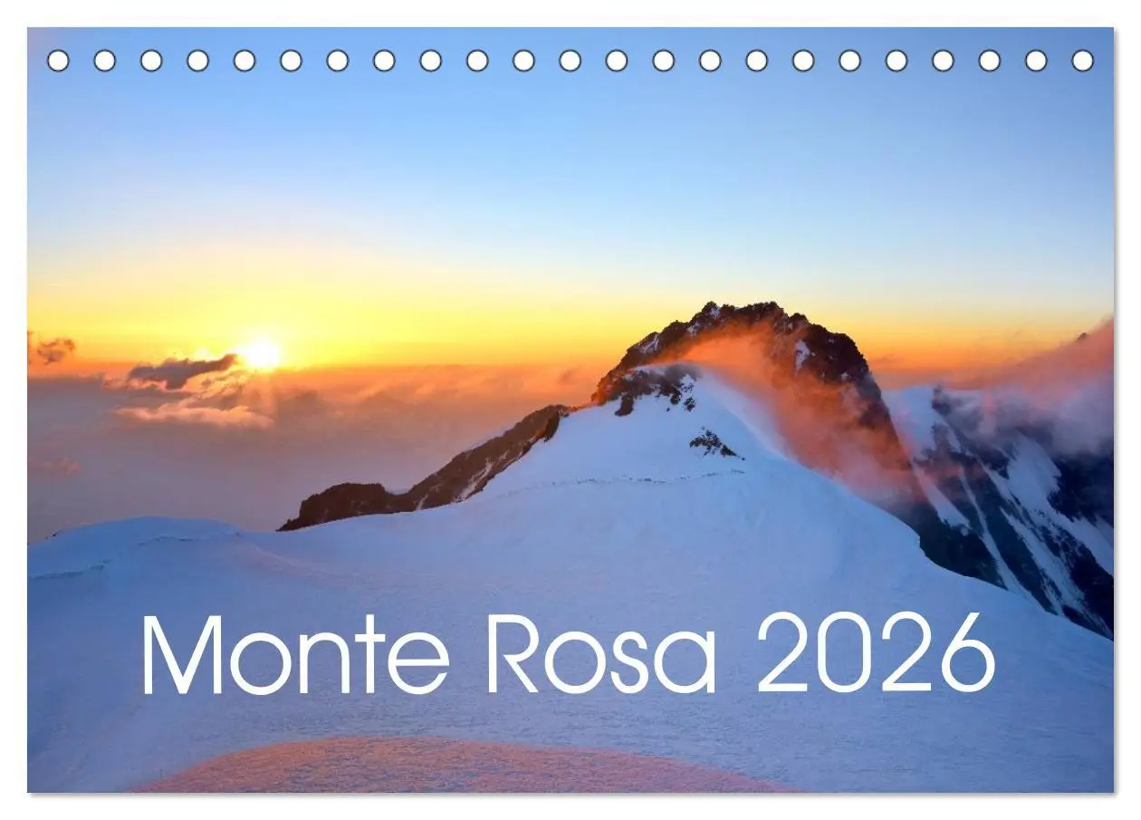 Cover: 9783516039313 | Monte Rosa (Tischkalender 2026 DIN A5 quer), CALVENDO Monatskalender
