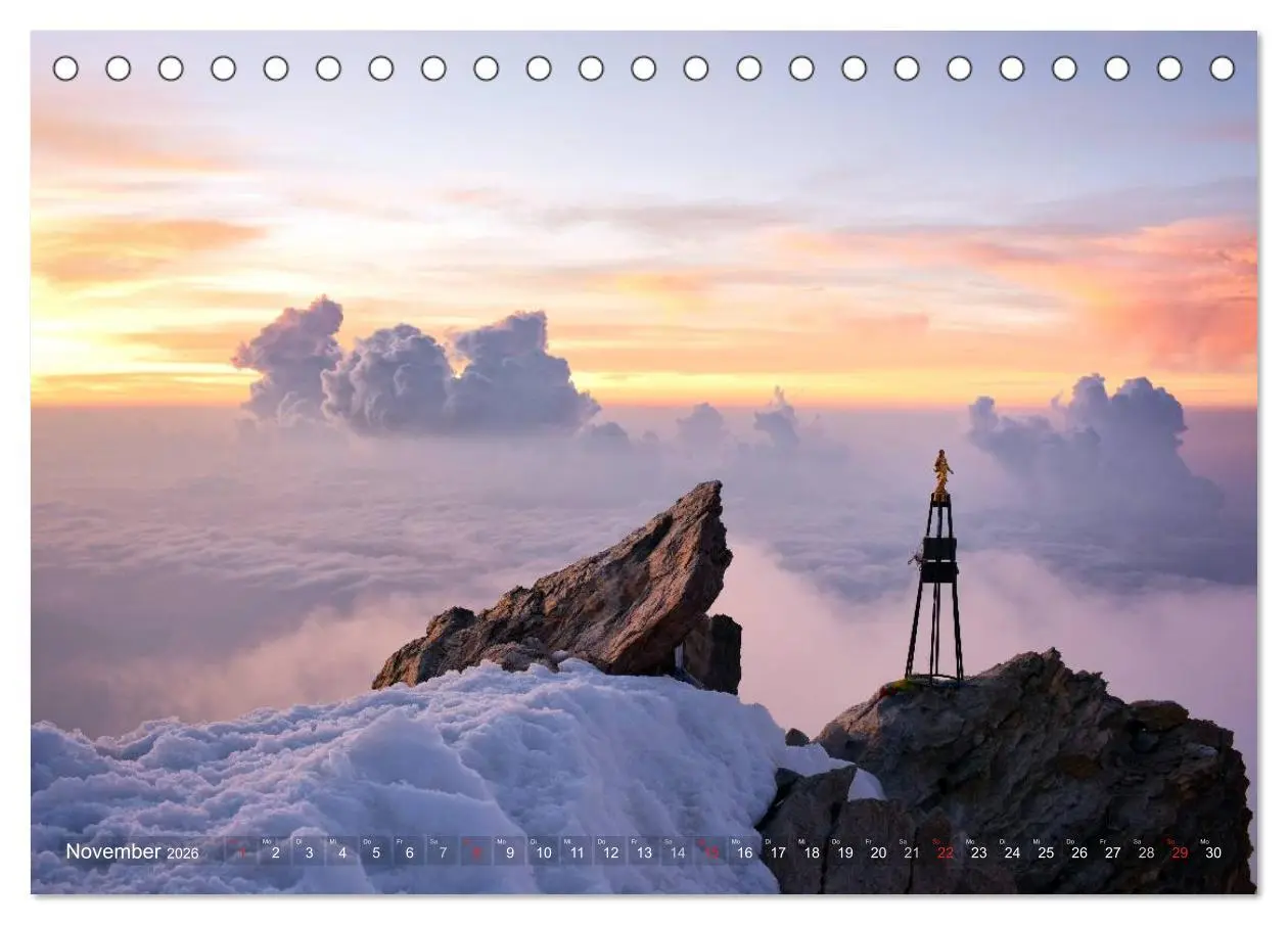 Bild: 9783516039313 | Monte Rosa (Tischkalender 2026 DIN A5 quer), CALVENDO Monatskalender
