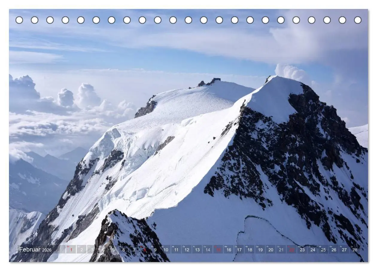 Bild: 9783516039313 | Monte Rosa (Tischkalender 2026 DIN A5 quer), CALVENDO Monatskalender