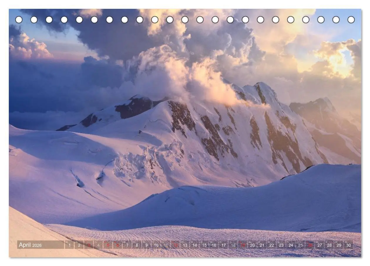 Bild: 9783516039313 | Monte Rosa (Tischkalender 2026 DIN A5 quer), CALVENDO Monatskalender