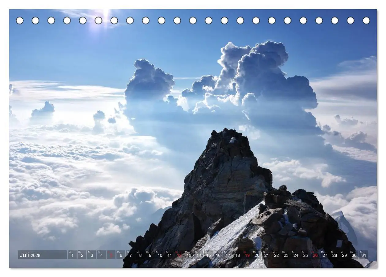Bild: 9783516039313 | Monte Rosa (Tischkalender 2026 DIN A5 quer), CALVENDO Monatskalender