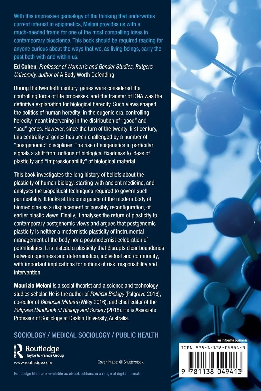Rückseite: 9781138049413 | Impressionable Biologies | Maurizio Meloni | Taschenbuch | Englisch