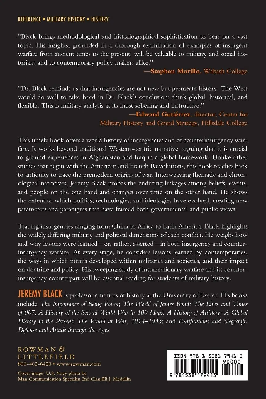Rückseite: 9781538179413 | Insurgency Warfare | A Global History to the Present | Jeremy Black