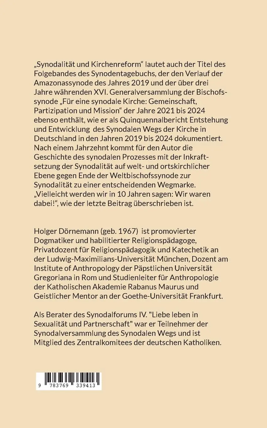 Rückseite: 9783769339413 | Synodalität und Kirchenreform | Holger Dörnemann | Taschenbuch | 2025
