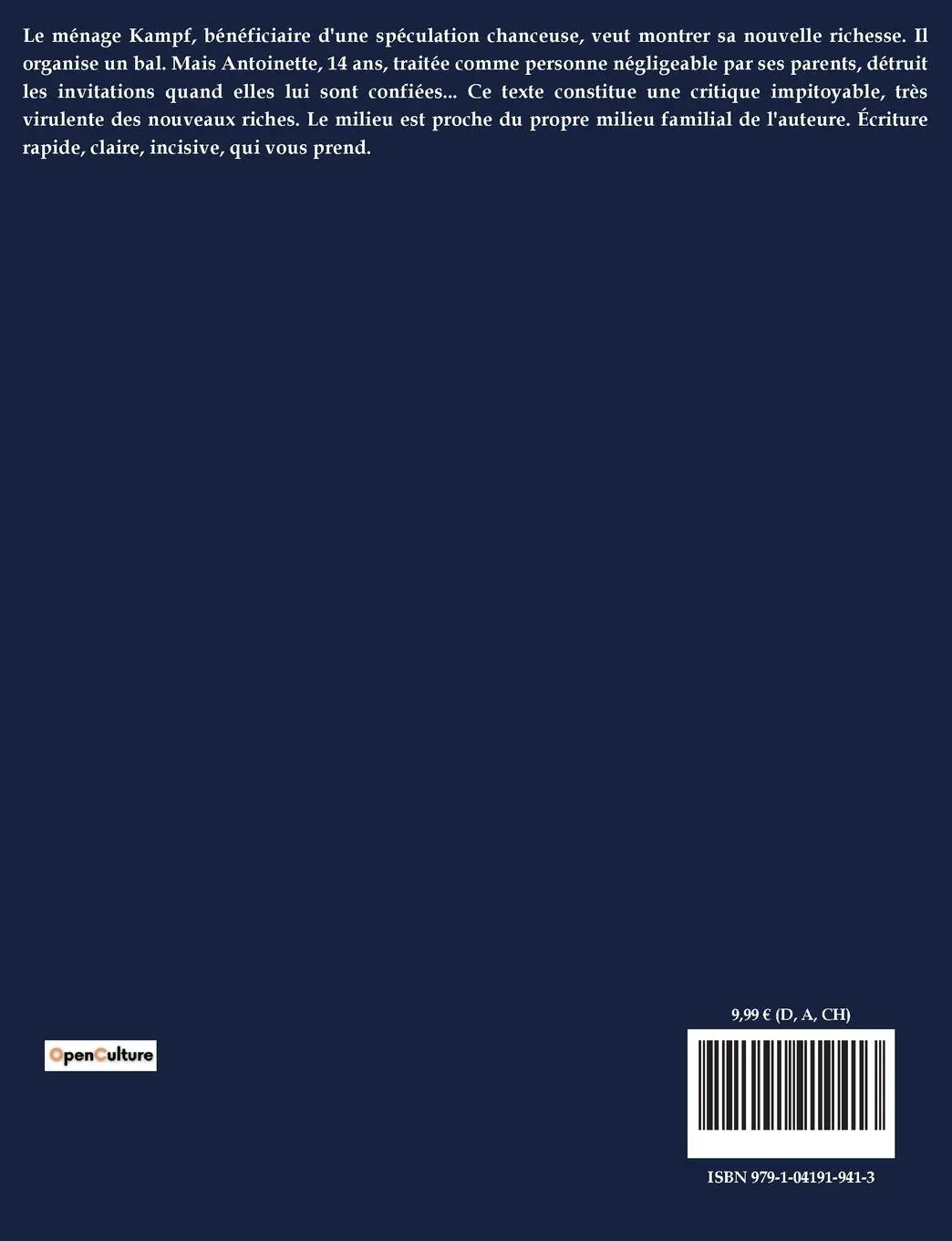 Rückseite: 9791041919413 | Le Bal | Une nouvelle de Irène Némirovsky | Irène Némirovsky | Buch