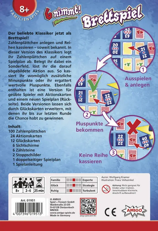 Bild: 4007396019513 | 6 nimmt! Brettspiel (Spiel) | Wolfgang Kramer | Spiel | In Spielebox