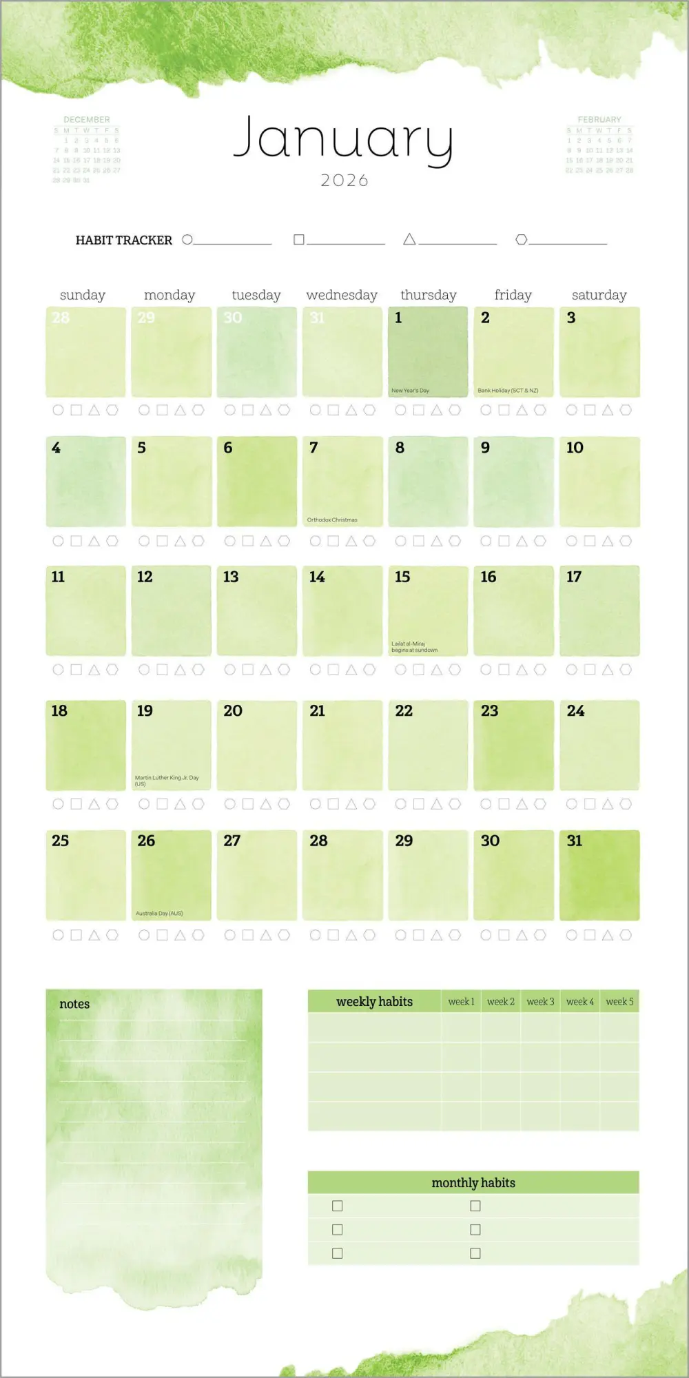 Bild: 9781523529513 | Habit Tracker Wall Calendar 2026 | Workman Calendars | Kalender | 2026