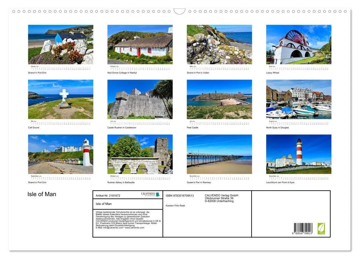 Bild: 9783516709513 | Isle of Man (Wandkalender 2026 DIN A2 quer), CALVENDO Monatskalender