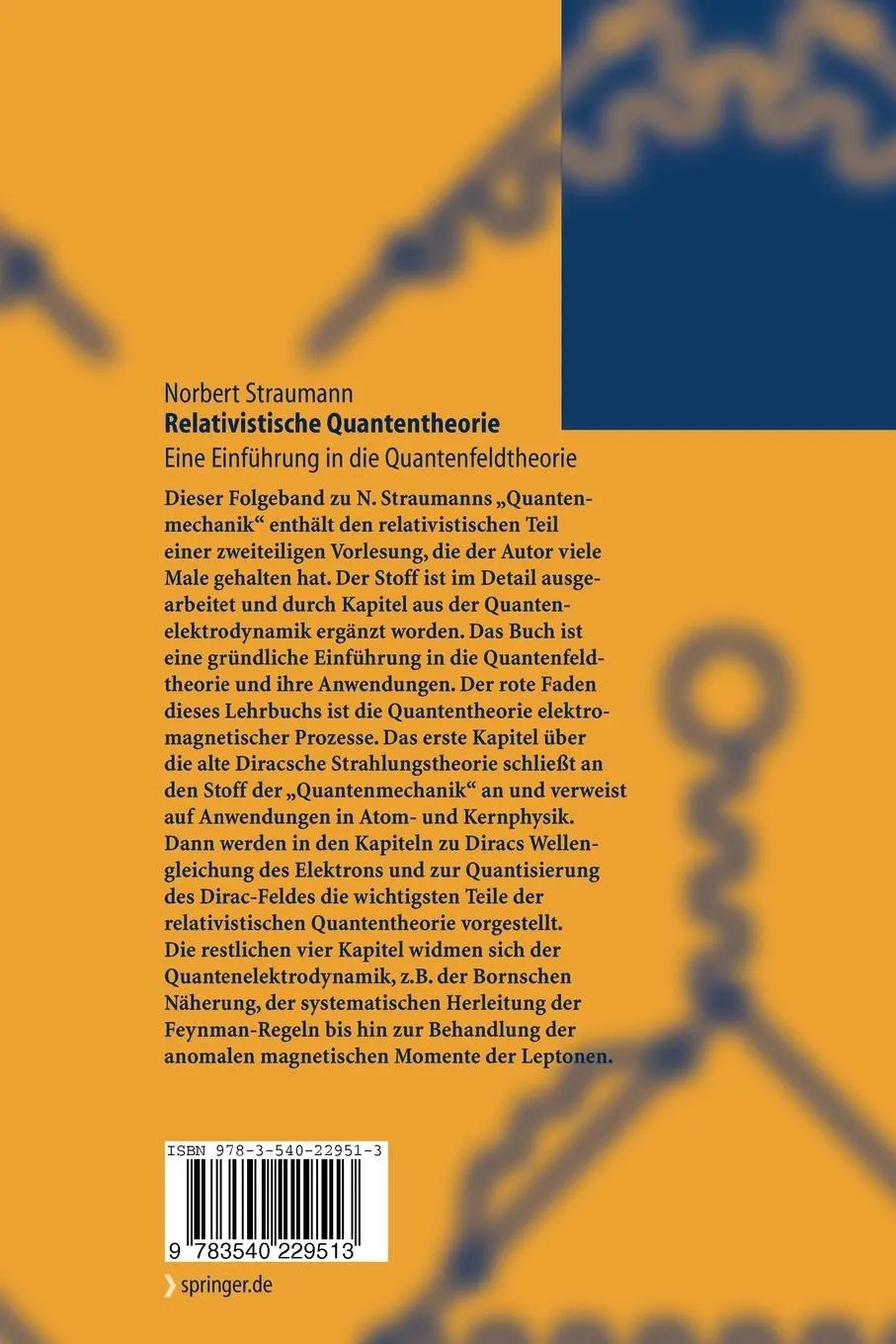 Rückseite: 9783540229513 | Relativistische Quantentheorie | Norbert Straumann | Taschenbuch | xii