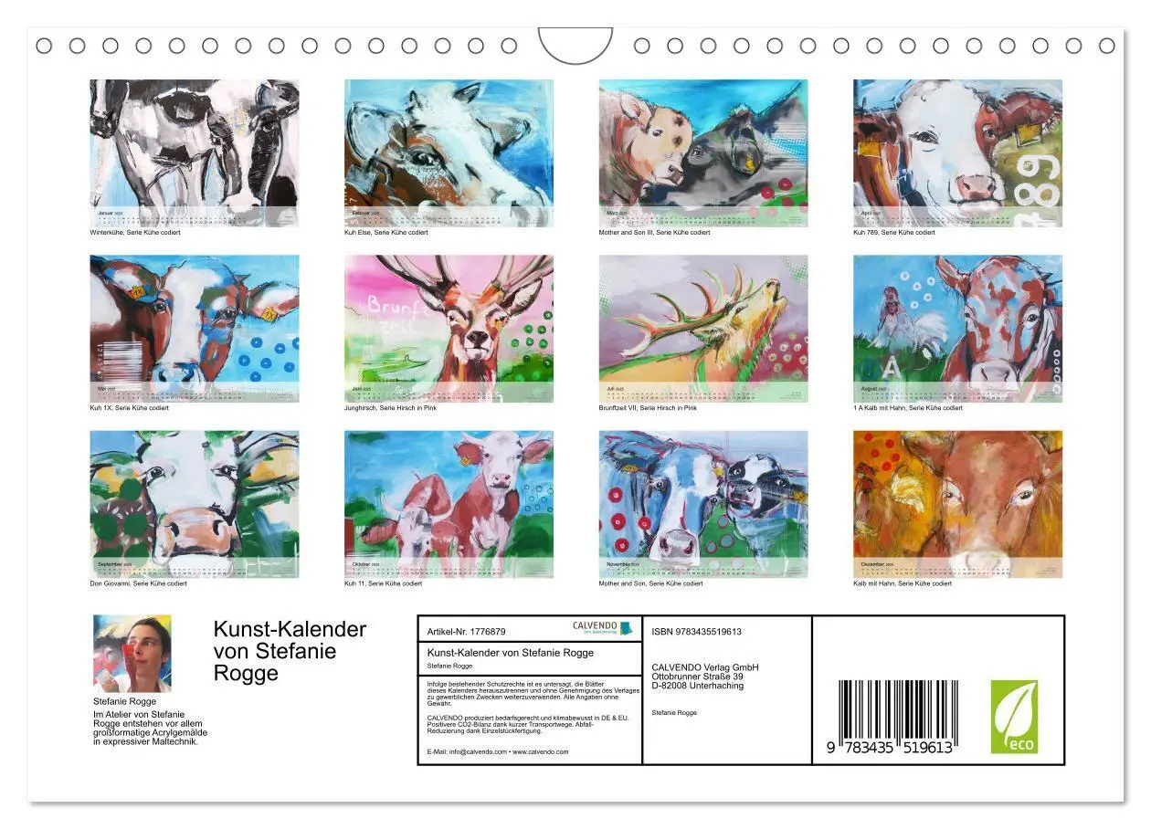 Bild: 9783435519613 | Kunst-Kalender von Stefanie Rogge (Wandkalender 2025 DIN A4 quer),...