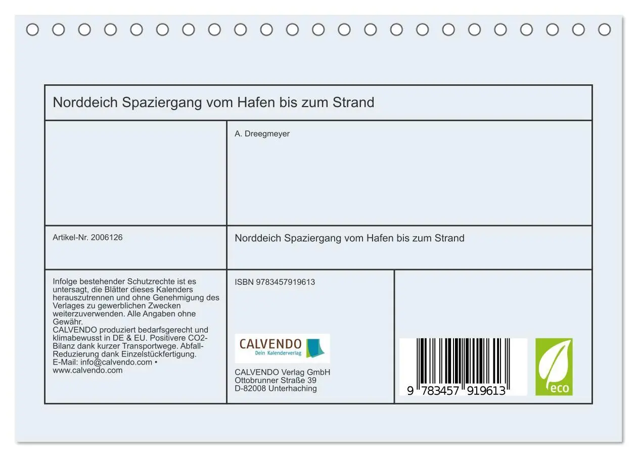 Bild: 9783457919613 | Norddeich Spaziergang vom Hafen bis zum Strand (Tischkalender 2026...
