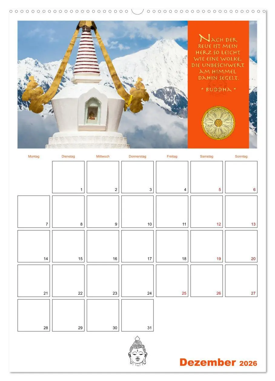 Bild: 9783516319613 | Buddhas Zitate und Weisheiten (Wandkalender 2026 DIN A2 hoch),...