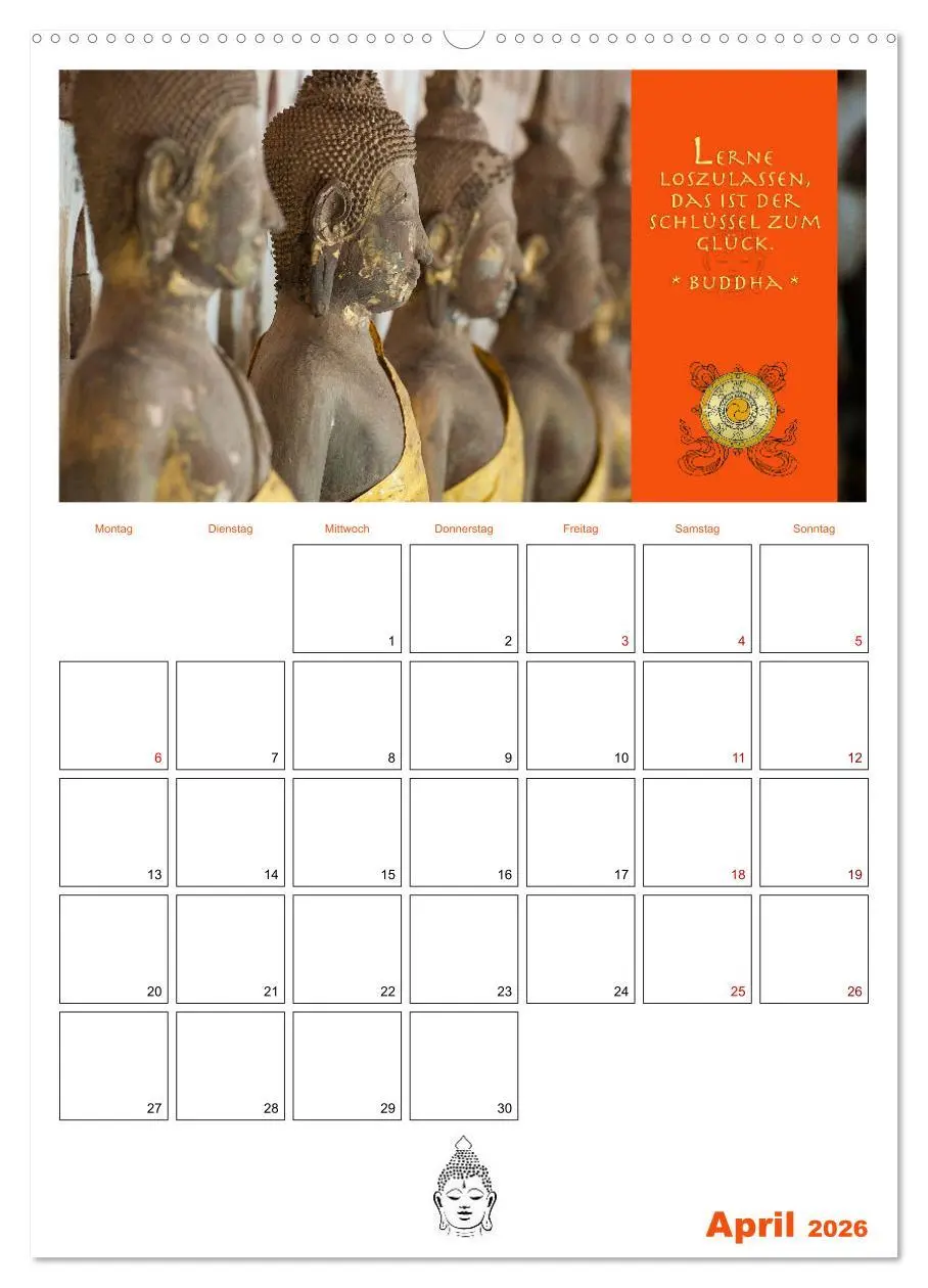 Bild: 9783516319613 | Buddhas Zitate und Weisheiten (Wandkalender 2026 DIN A2 hoch),...