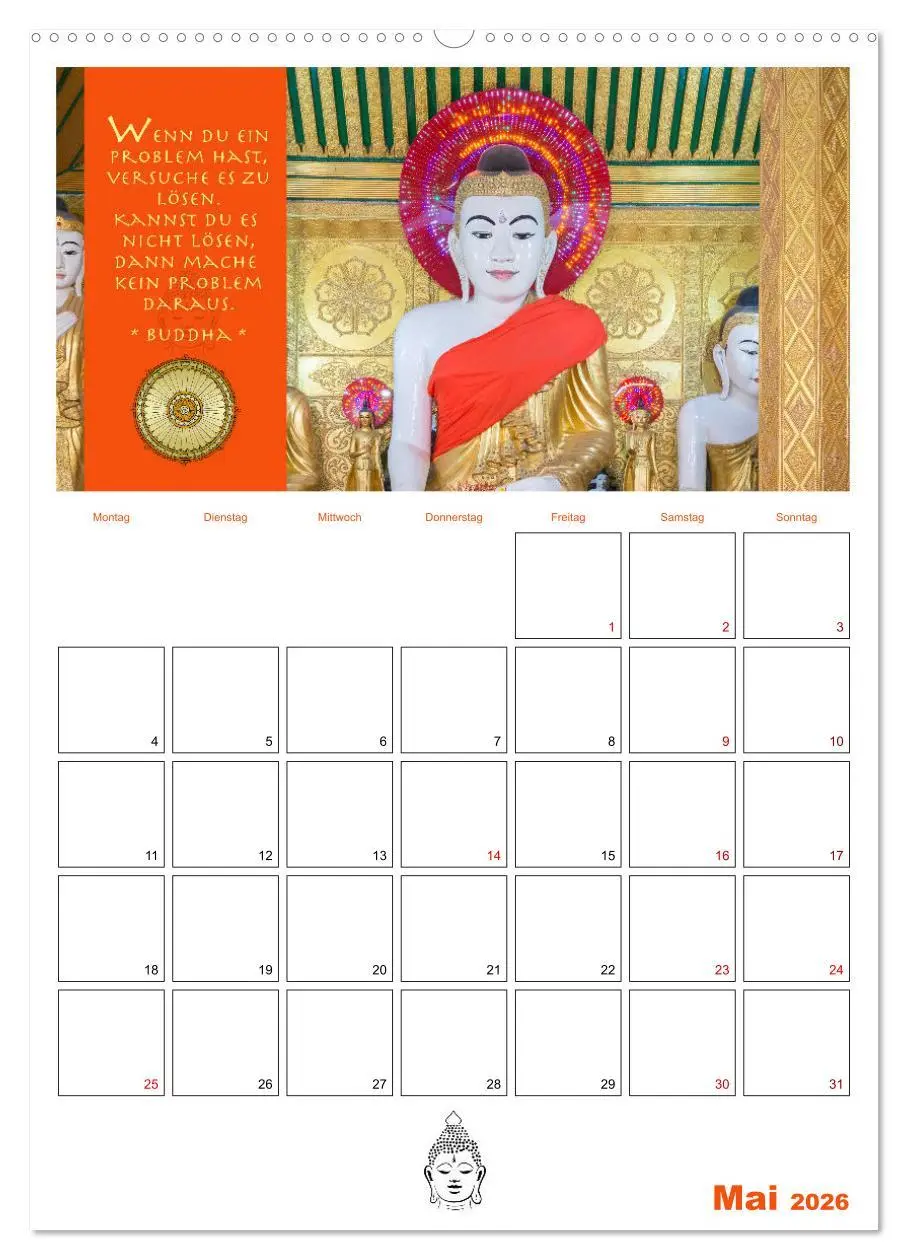 Bild: 9783516319613 | Buddhas Zitate und Weisheiten (Wandkalender 2026 DIN A2 hoch),...