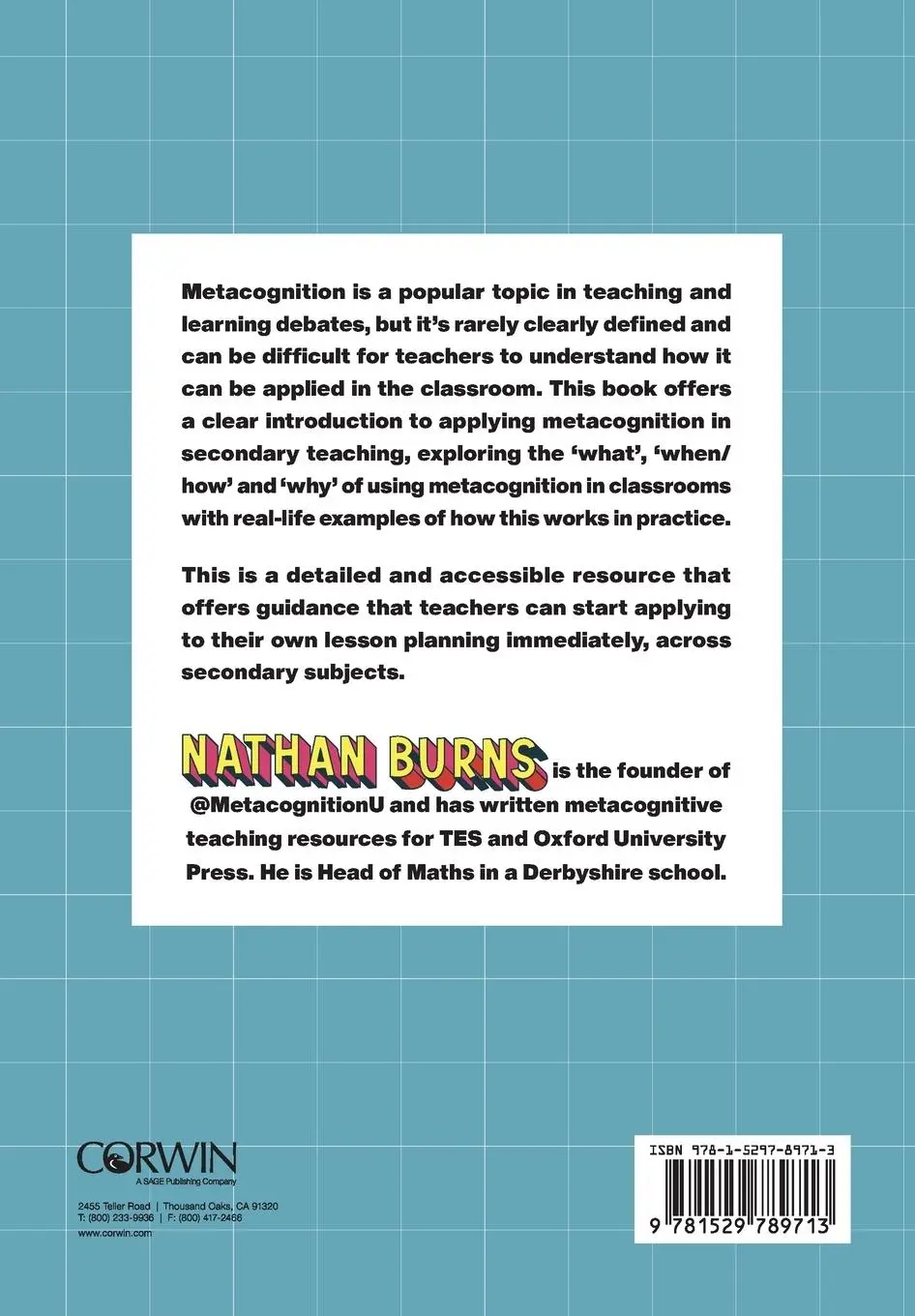 Rückseite: 9781529789713 | Inspiring Deep Learning with Metacognition | Nathan Burns | Buch