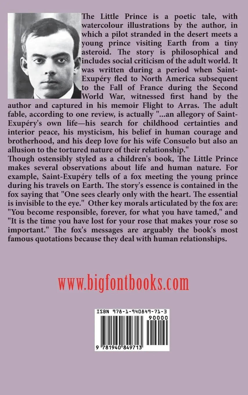Rückseite: 9781940849713 | The Little Prince | Antoine de Saint-Exupéry | Buch | Englisch | 2018
