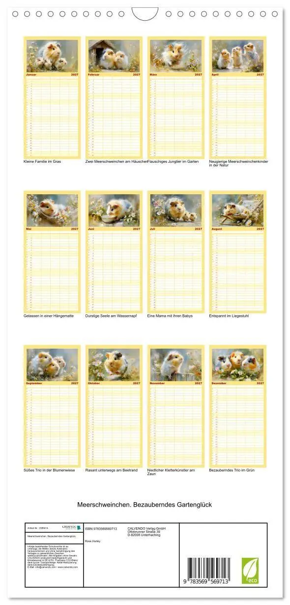 Bild: 9783569569713 | Familienplaner 2027 - Meerschweinchen. Bezauberndes Gartenglück mit...
