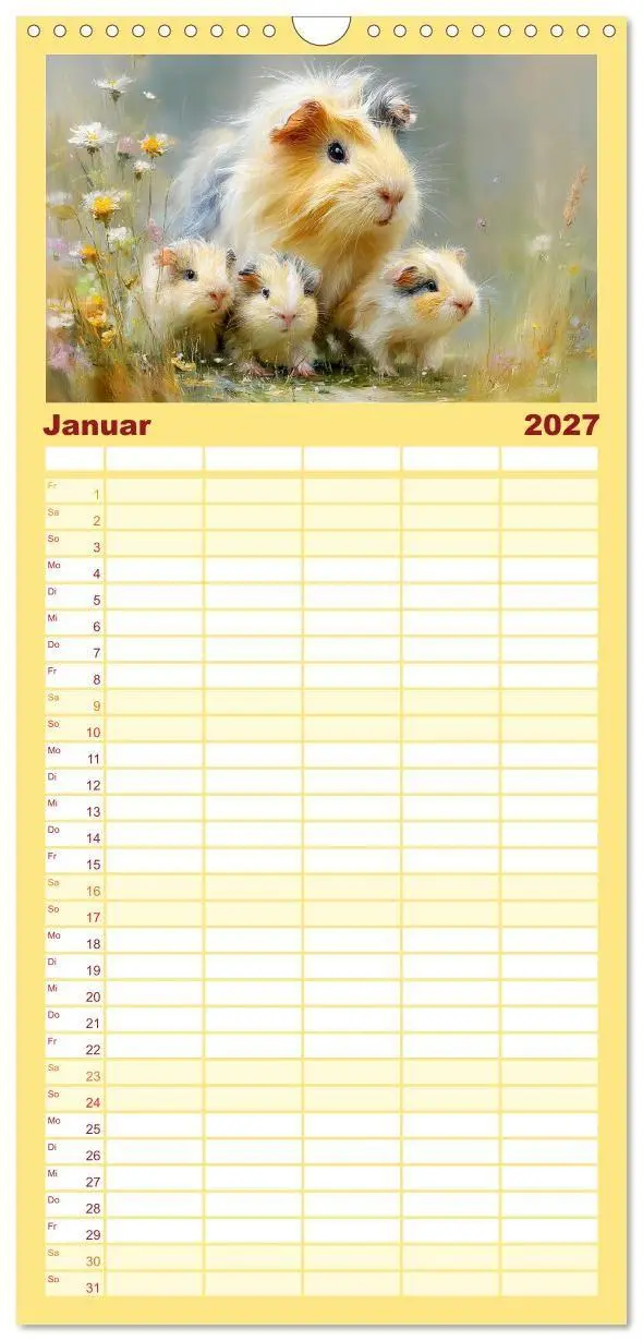 Bild: 9783569569713 | Familienplaner 2027 - Meerschweinchen. Bezauberndes Gartenglück mit...