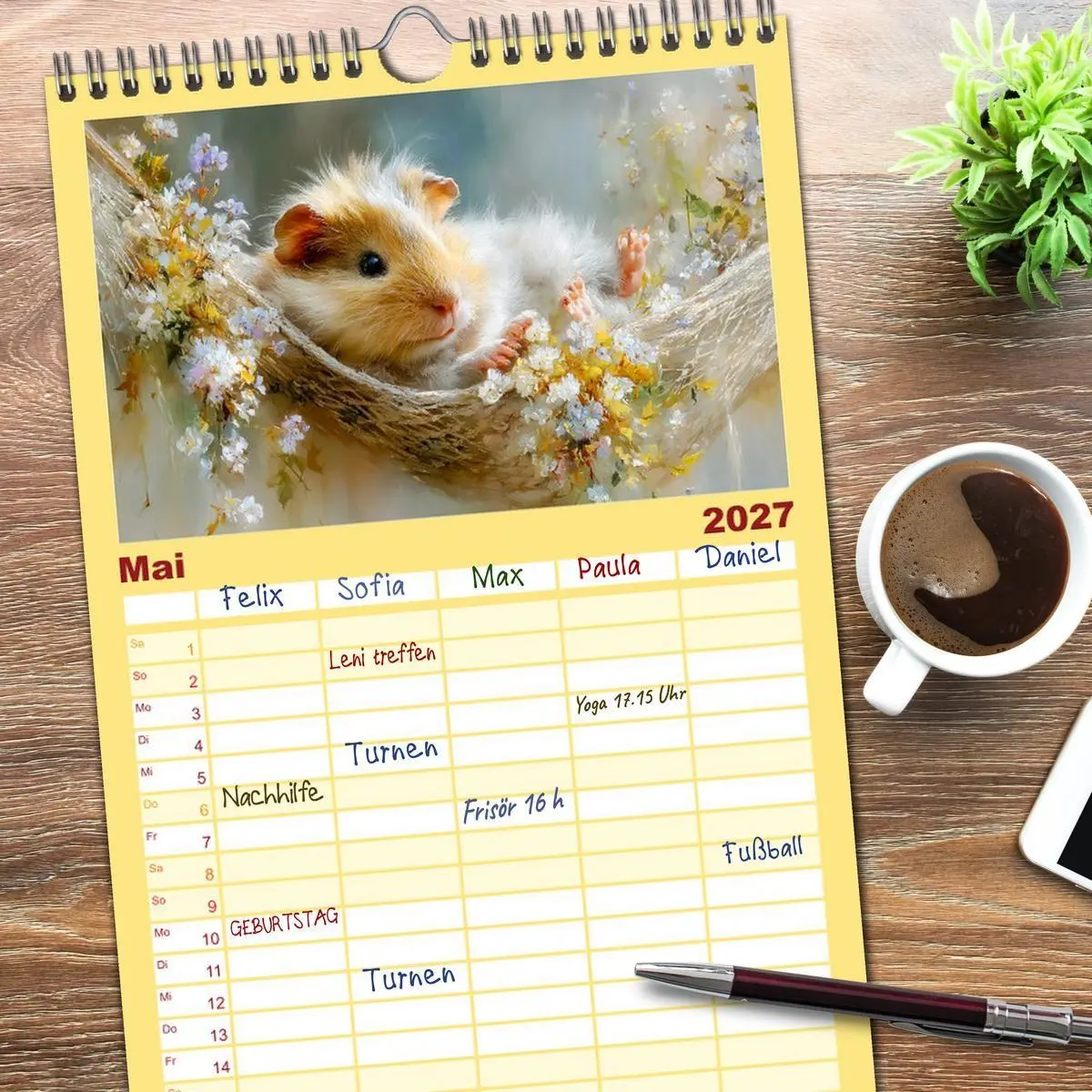 Bild: 9783569569713 | Familienplaner 2027 - Meerschweinchen. Bezauberndes Gartenglück mit...